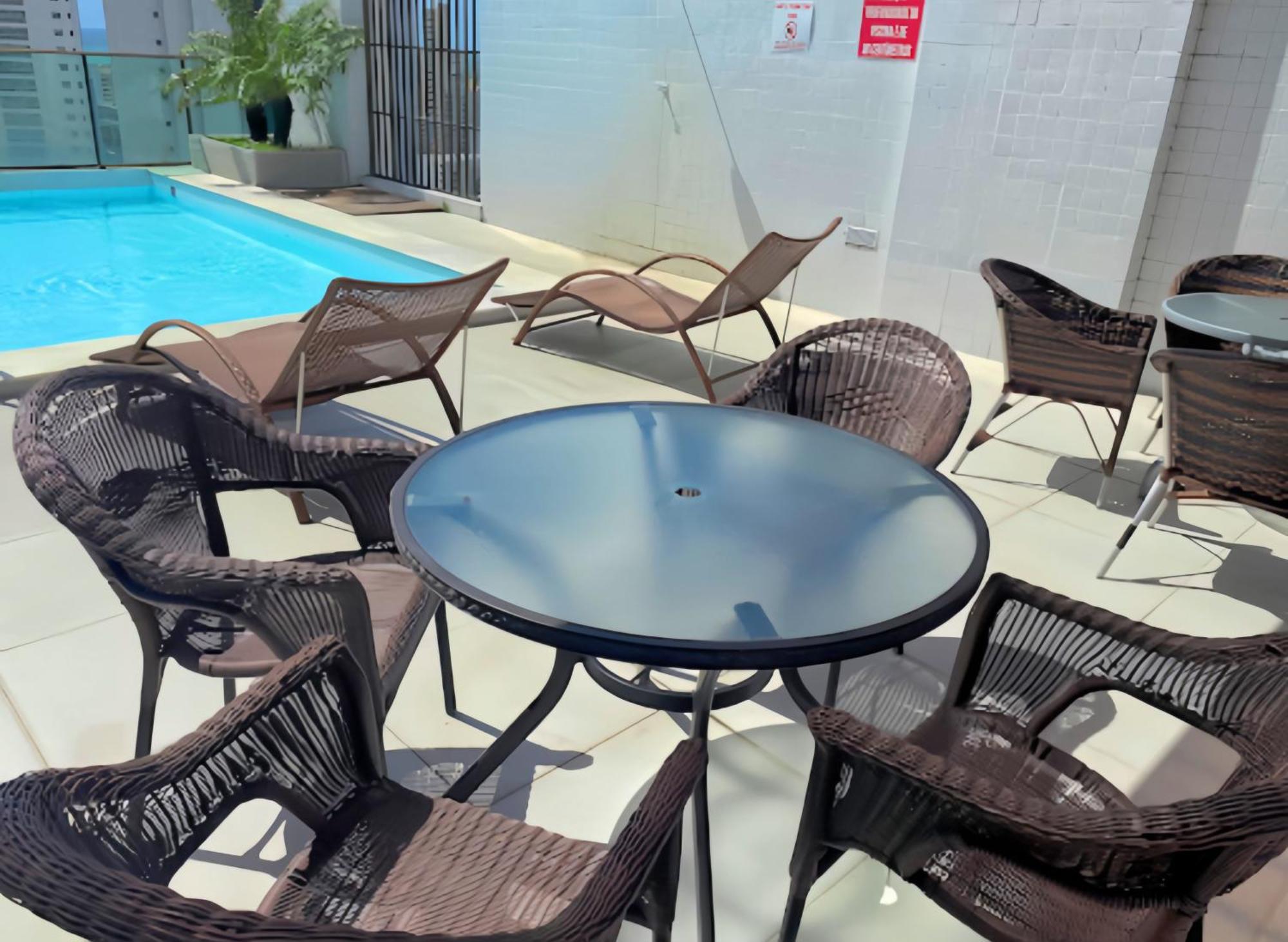 Flat Piscina No Rooftop Aluguel Temporada Em Recife Esterno foto