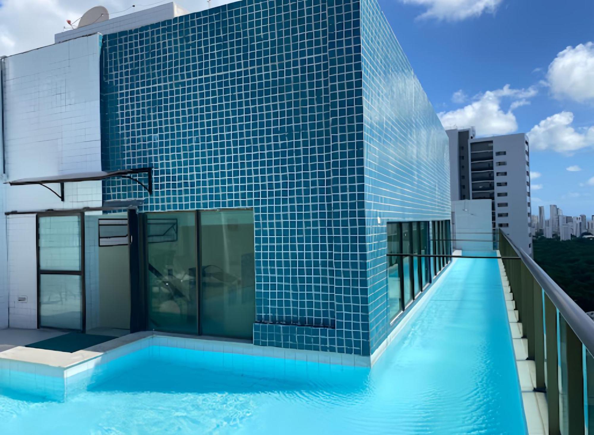 Flat Piscina No Rooftop Aluguel Temporada Em Recife Esterno foto